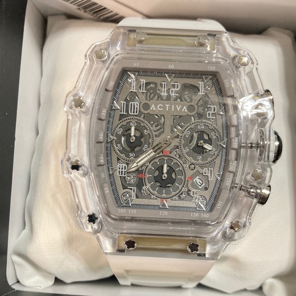 Activa Other - Activa Men's Watch w/ Skeleton Dial - 44.3mm, White (ACW2305-004)